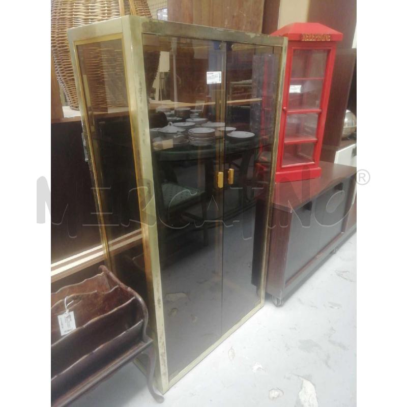 VETRINETTA OTTONE RIPIANI FUME 37X77X140 | Mercatino dell'Usato Moncalieri bengasi 1