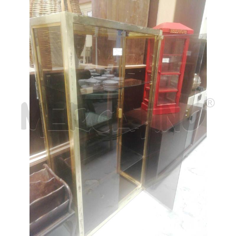VETRINETTA OTTONE RIPIANI FUME 37X77X140 | Mercatino dell'Usato Moncalieri bengasi 2