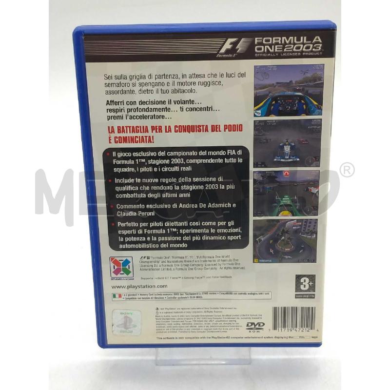 VIDEO GIOCO SONY PS2 F1 FORMULA ONE 2003 OFFICIALLY LICENSED PRODUCT | Mercatino dell'Usato Moncalieri bengasi 2