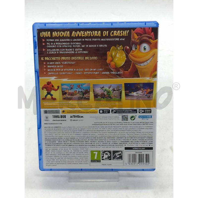VIDEO GIOCO SONY PS5 CRASH TEAM RUMBLE DELUXE EDITION | Mercatino dell'Usato Moncalieri bengasi 2