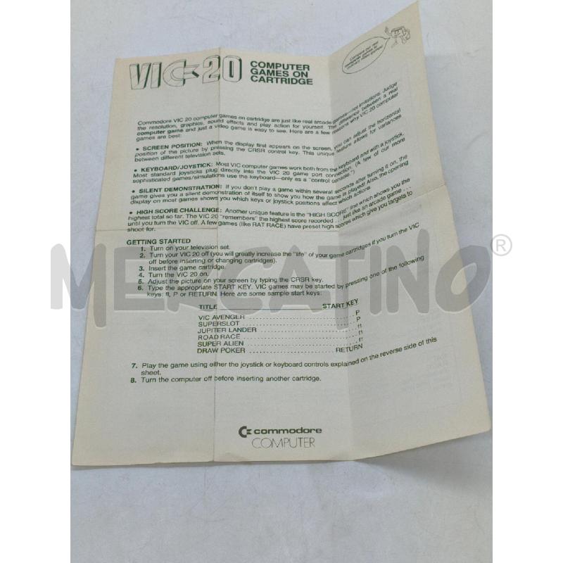 VIDEO GIOCO VIC 20 CARTRIDGE DRAW POKER  | Mercatino dell'Usato Moncalieri bengasi 3