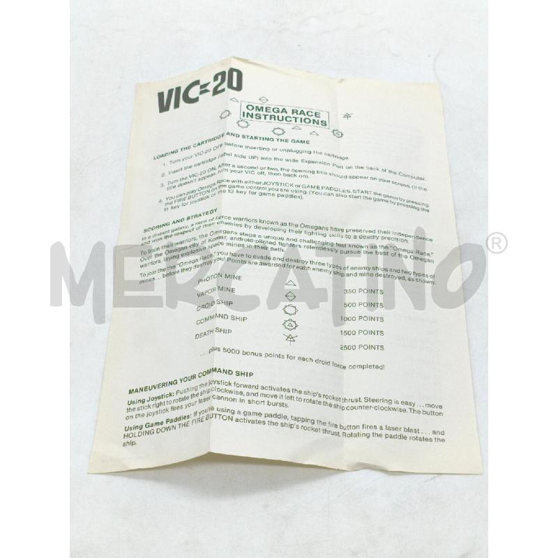 VIDEO GIOCO VIC 20 CARTRIDGE OMEGA RACE  | Mercatino dell'Usato Moncalieri bengasi 5
