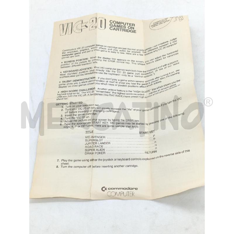 VIDEO GIOCO VIC 20 CARTRIDGE VIC AVENGER | Mercatino dell'Usato Moncalieri bengasi 3
