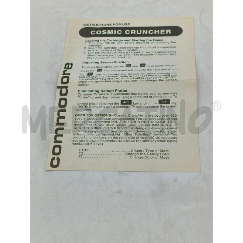 VIDEO GIOCO VIC 20 COSMIC CRUNCHER CARTRIDGE | Mercatino dell'Usato Moncalieri bengasi 3