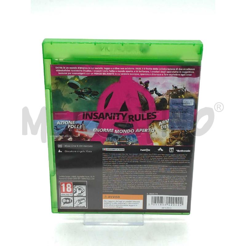 VIDEO GIOCO XBOX ONE RAGE 2  | Mercatino dell'Usato Moncalieri bengasi 2