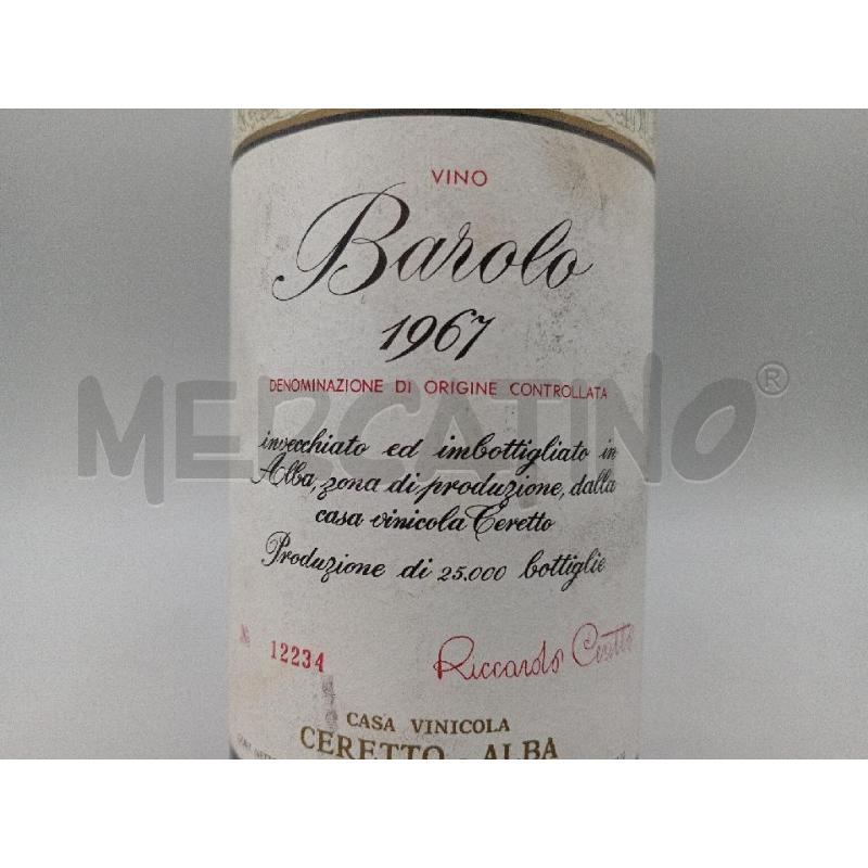 VINO BAROLO RICCARDO CERETTO 1967 DA COLLEZIONE  | Mercatino dell'Usato Moncalieri bengasi 2