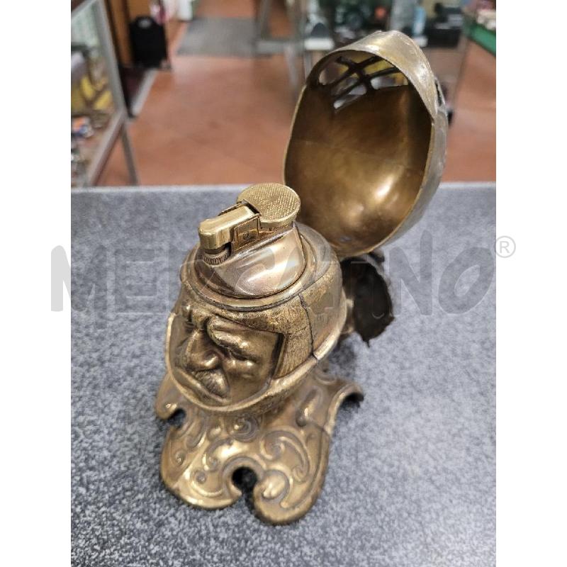 ACCENDINO DA TAVOLO MET DOR TESTA CAVALIERE | Mercatino dell'Usato Frossasco 2