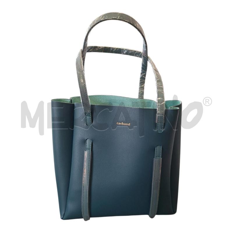BORSA DONNA 2 MANICI PETROLIO CACHAREL | Mercatino dell'Usato Frossasco 1