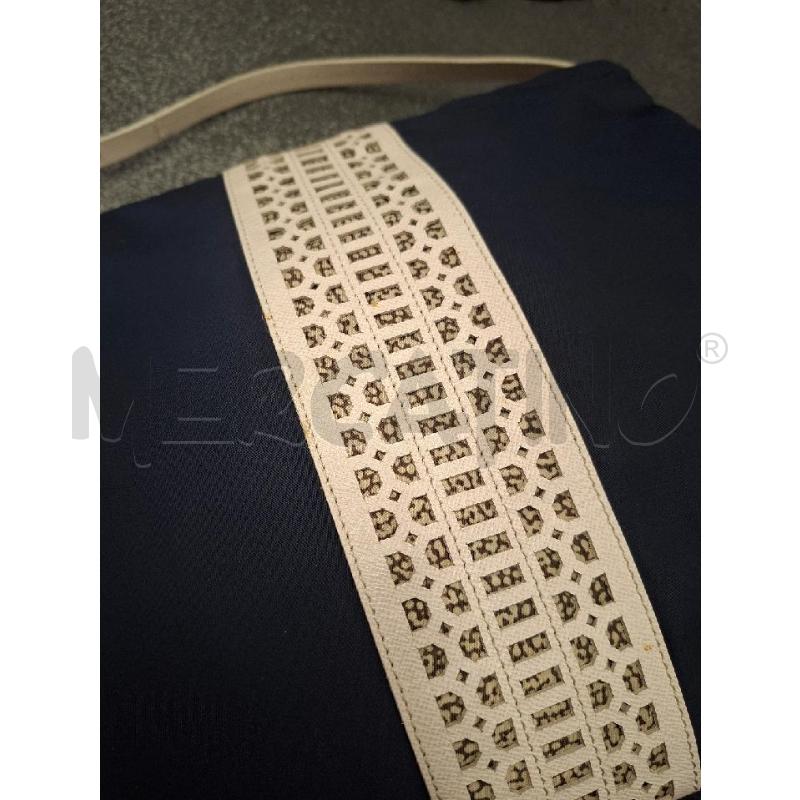 BORSA DONNA BORBONESE BLU DECORO BEIGE 30X15X30 | Mercatino dell'Usato Frossasco 2