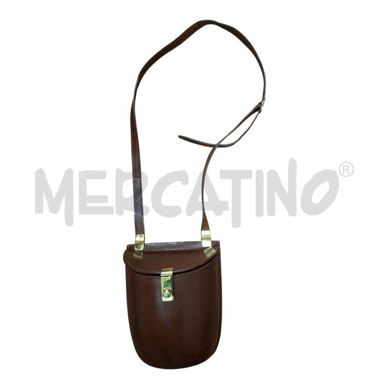 BORSELLO CUOIO RIGIDO MARRONE 20X24X14 | Mercatino dell'Usato Frossasco 1