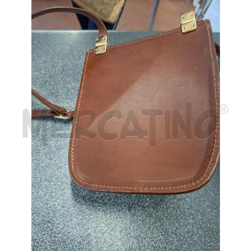 BORSELLO CUOIO RIGIDO MARRONE 20X24X14 | Mercatino dell'Usato Frossasco 3
