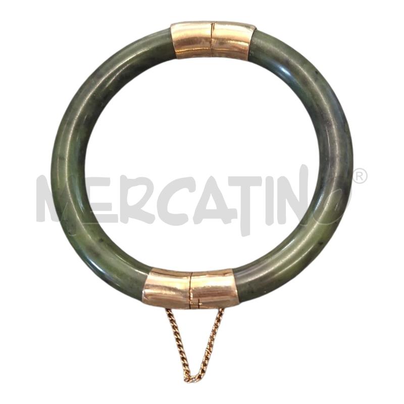 BRACCIALE RIGIDO PIETRA VERDE/MET DOR  | Mercatino dell'Usato Frossasco 1