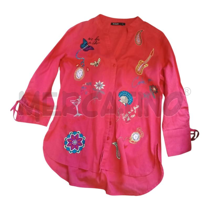 CAMICIA DONNA ROSSA DISEGNI RICAMATI DESIGUAL | Mercatino dell'Usato Frossasco 1