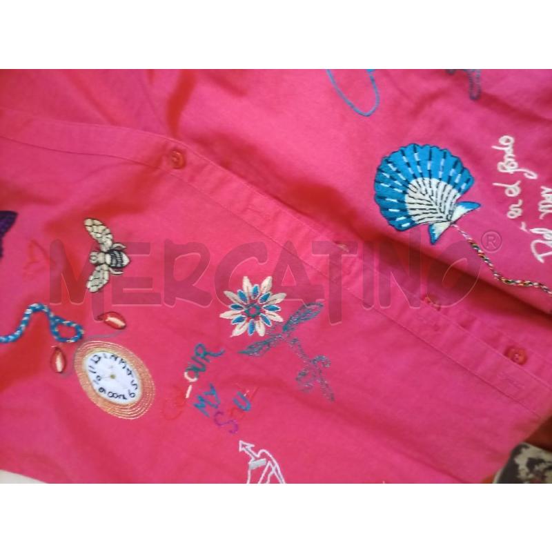 CAMICIA DONNA ROSSA DISEGNI RICAMATI DESIGUAL | Mercatino dell'Usato Frossasco 3