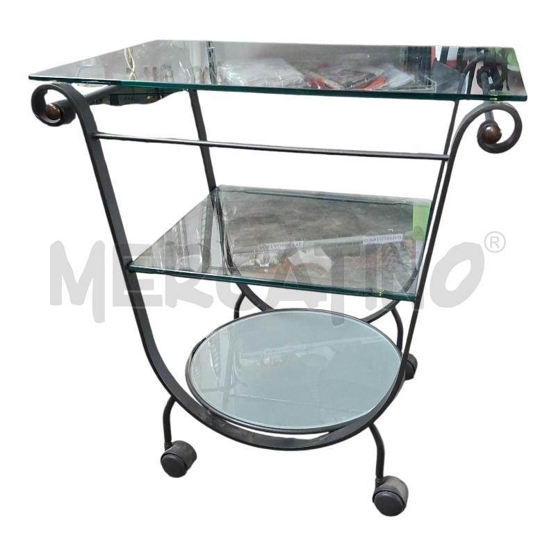 CARRELLO PORTATV 3P FE BATT NERO/VETRO 70X45X72 | Mercatino dell'Usato Frossasco 1
