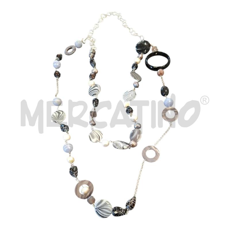 COLLANA LUNGA PIETE GRI/NERE | Mercatino dell'Usato Frossasco 1