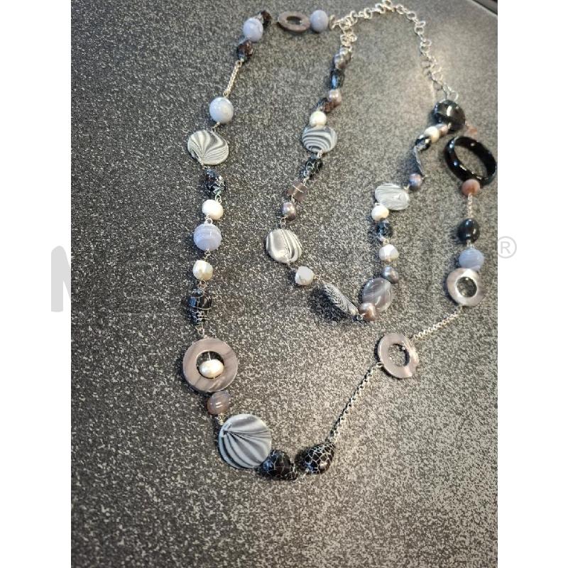 COLLANA LUNGA PIETE GRI/NERE | Mercatino dell'Usato Frossasco 3