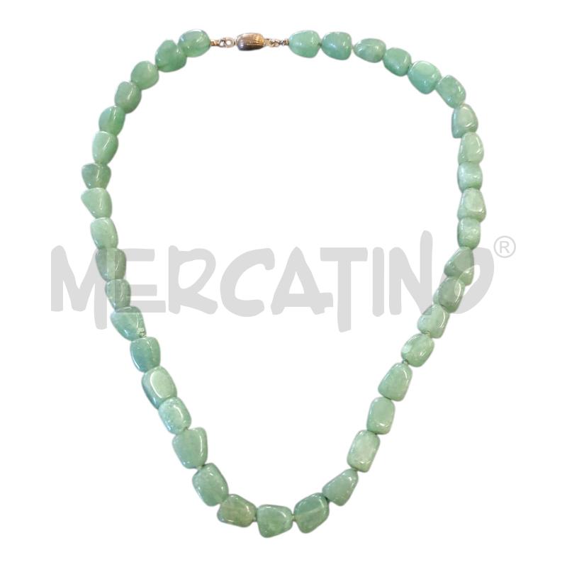 COLLANA PIETRA GIADA VERDE CM.45 | Mercatino dell'Usato Frossasco 1