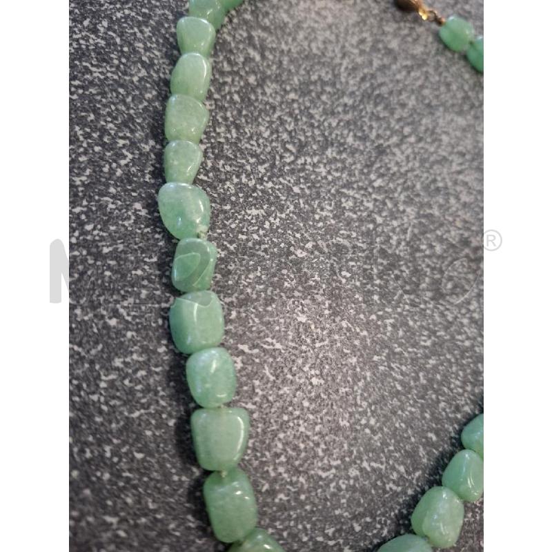 COLLANA PIETRA GIADA VERDE CM.45 | Mercatino dell'Usato Frossasco 3