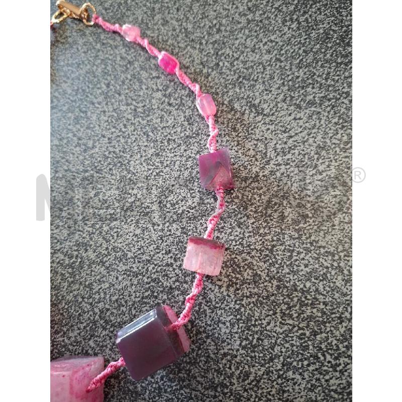 COLLANA QUADRI PIETRE ROSA | Mercatino dell'Usato Frossasco 3