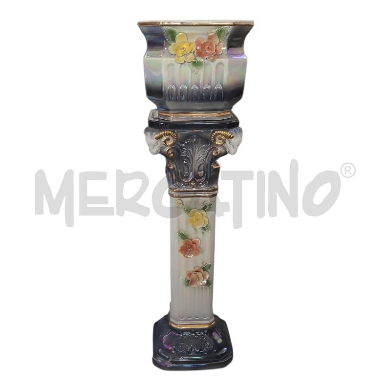 COLONNA+VASO CER GRI/COL FIORI H110 | Mercatino dell'Usato Frossasco 1