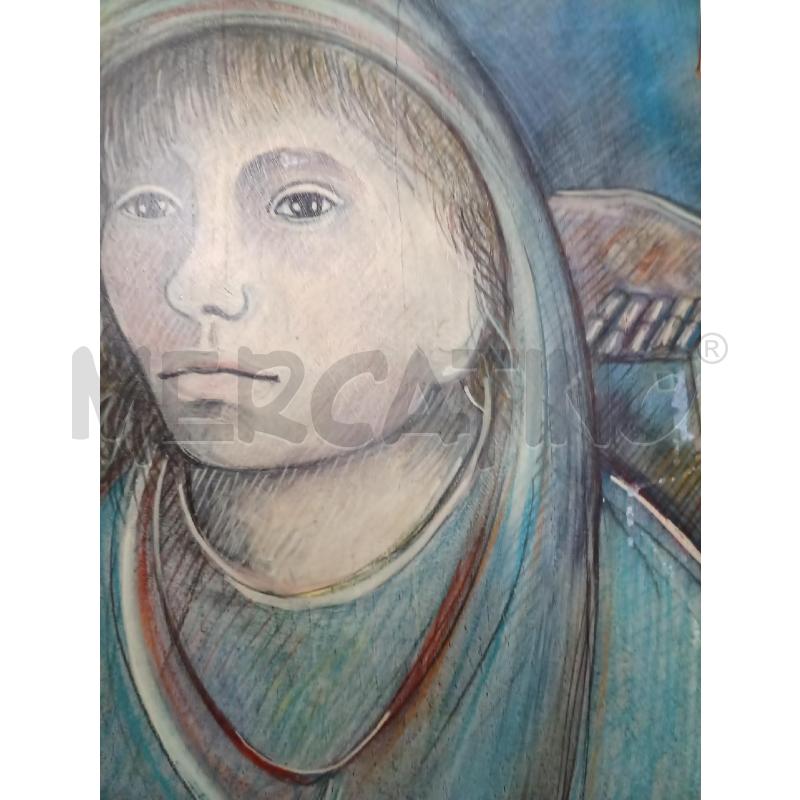 DIPINTO RAGAZZA CON VOLPE SU LEGNO G.P GIOVANNETTI 67X32 | Mercatino dell'Usato Frossasco 3