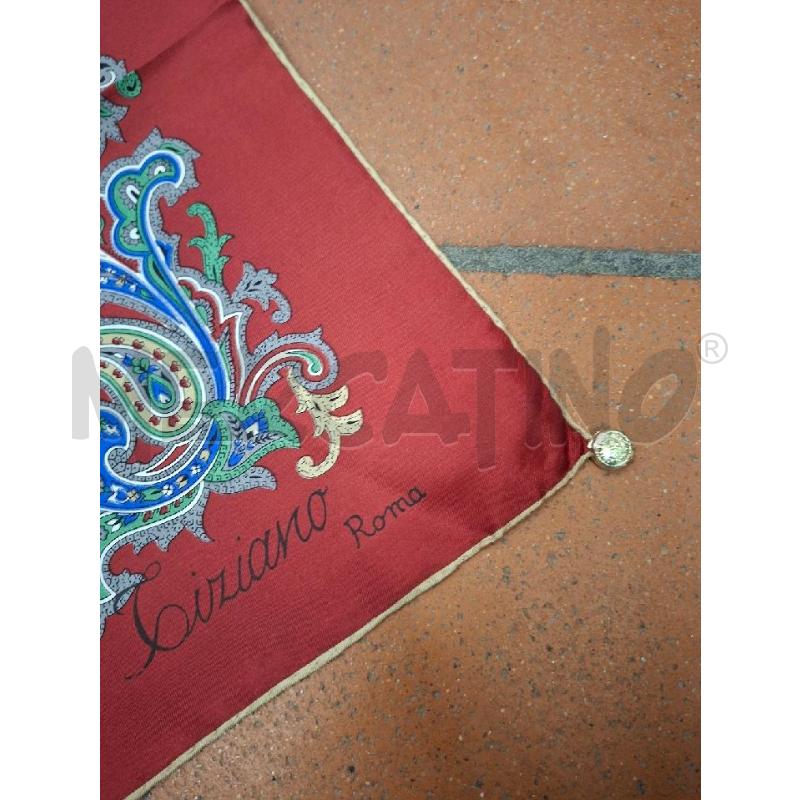 FOULARD CIRIANO ROMA SETA 80X80 FANT ROSSA COL | Mercatino dell'Usato Frossasco 2