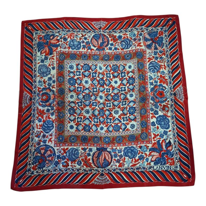 FOULARD FANT.ROSSO/BLU LANVIN 80X80 | Mercatino dell'Usato Frossasco 1