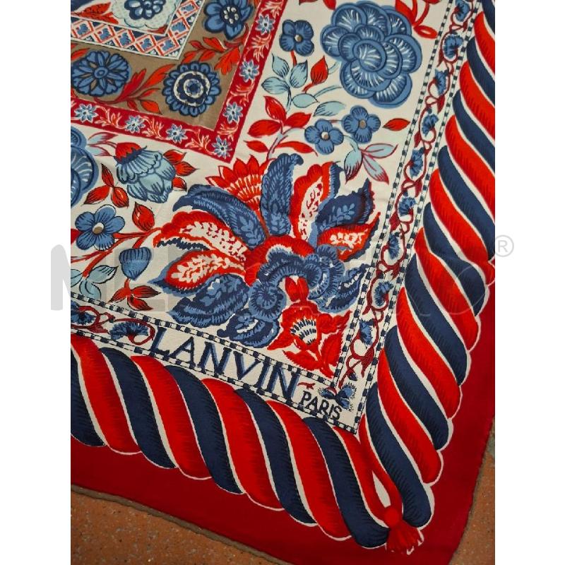 FOULARD FANT.ROSSO/BLU LANVIN 80X80 | Mercatino dell'Usato Frossasco 2