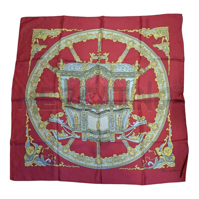 FOULARD ROSSO/GIALLO/BEIGE P.L GALLIENI 80X80 | Mercatino dell'Usato Frossasco 1