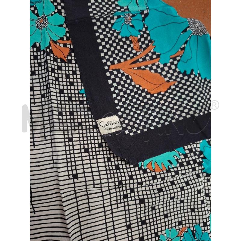 FOULARD SETA FANT.BCO/NERO/AZZ P.L GALLIEMI 85X85 | Mercatino dell'Usato Frossasco 3