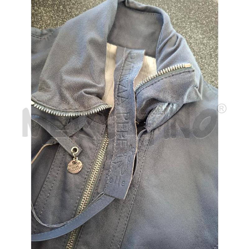 GIACCA DONNA P.PEPE ZIP PELLE BLU TG.40 | Mercatino dell'Usato Frossasco 2
