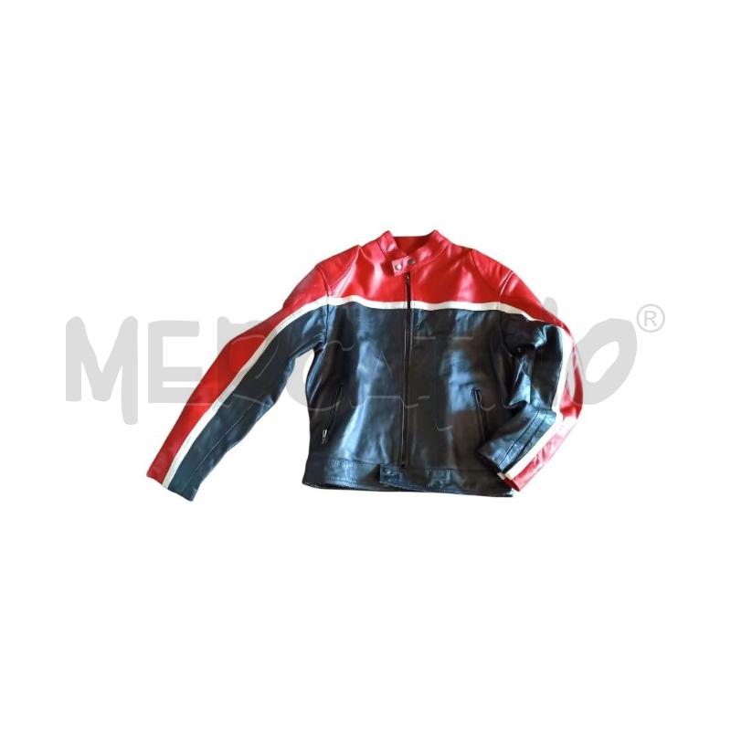 GIACCA MOTO PELLE NERA ROSSA TG.50 | Mercatino dell'Usato Frossasco 1