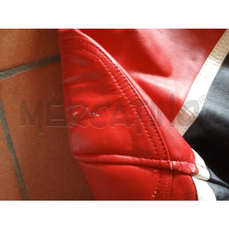 GIACCA MOTO PELLE NERA ROSSA TG.50 | Mercatino dell'Usato Frossasco 2