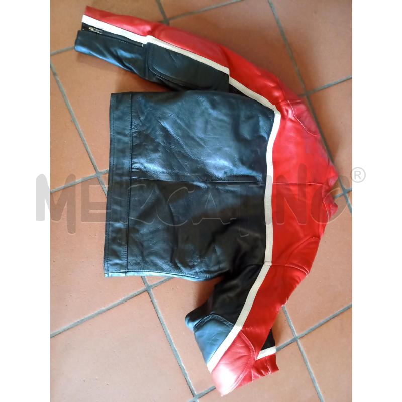 GIACCA MOTO PELLE NERA ROSSA TG.50 | Mercatino dell'Usato Frossasco 3
