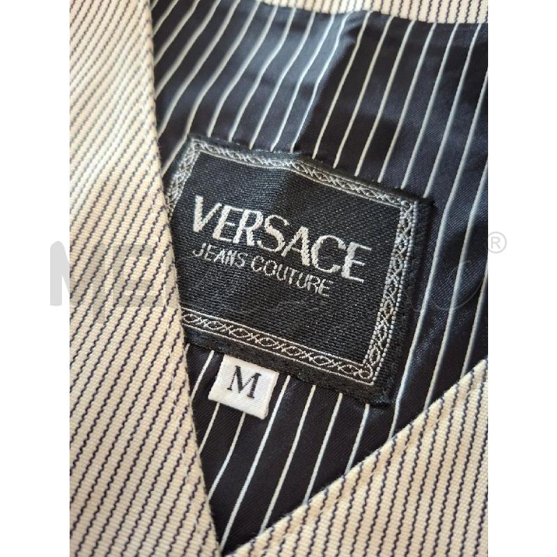 GILET UOMO RIGHE BEIGE BLU VERSACE TG.M | Mercatino dell'Usato Frossasco 2