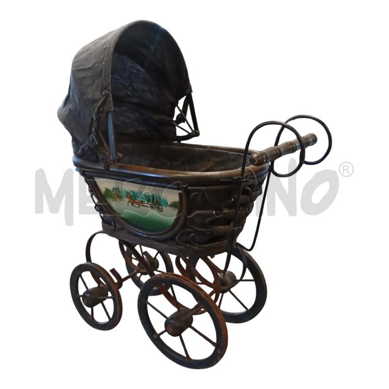 GIOCATTOLO CARROZZINA MET/LEGNO/STOFFA VINTAGE | Mercatino dell'Usato Frossasco 1