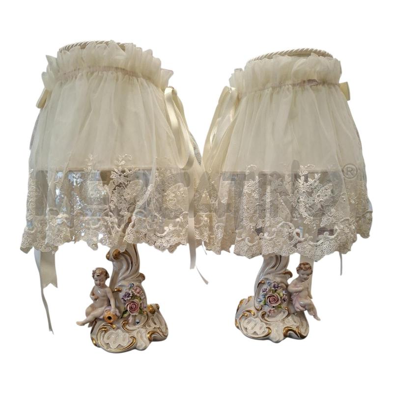 LAMPADE PZ.2 H40 B/CER CAPODIMONTE P/PIZZO BCO | Mercatino dell'Usato Frossasco 1