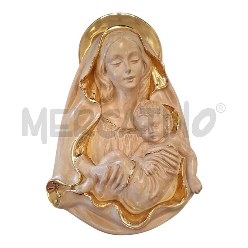 MADONNA 18X30 CER BEIGE/DORATA ITALY | Mercatino dell'Usato Frossasco 1