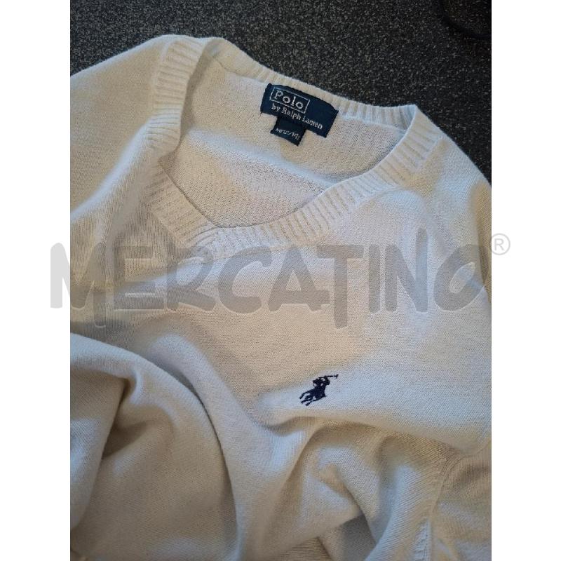 MAGLIA BAMBINO RALPH LAUREN SC V BCO TG.12/14ANNI | Mercatino dell'Usato Frossasco 2