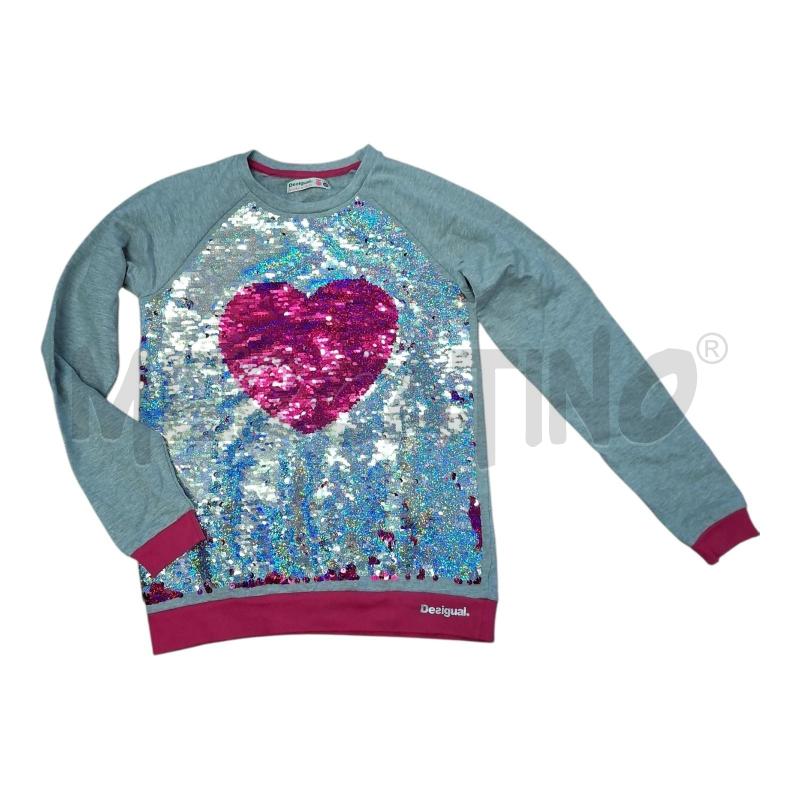 MAGLIA RAGAZZA DESIGUAL GRI PAILL FUXIA ARG. TG.13/14 | Mercatino dell'Usato Frossasco 1