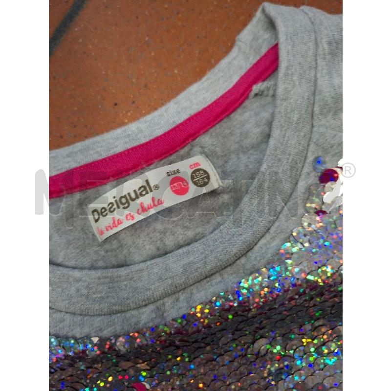 MAGLIA RAGAZZA DESIGUAL GRI PAILL FUXIA ARG. TG.13/14 | Mercatino dell'Usato Frossasco 2