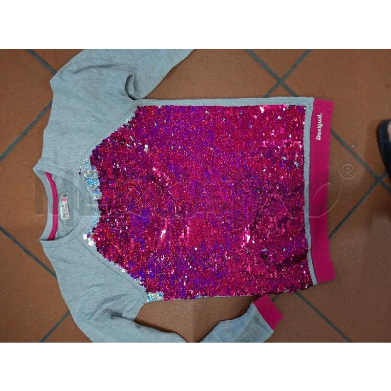 MAGLIA RAGAZZA DESIGUAL GRI PAILL FUXIA ARG. TG.13/14 | Mercatino dell'Usato Frossasco 4