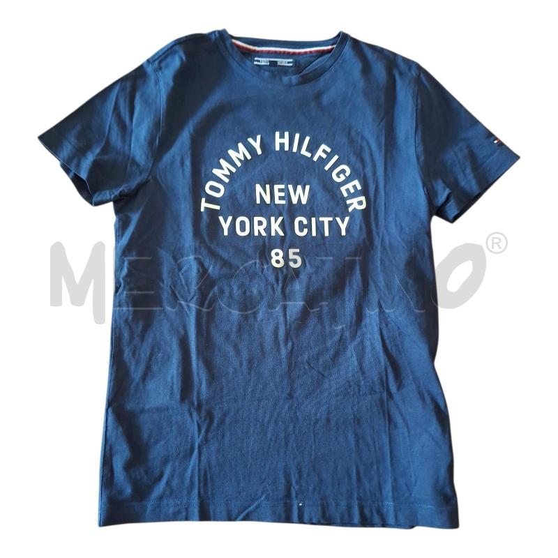 MAGLIETTA DONNA TOMMY HILFIGER BLU SCRITTA TG.S | Mercatino dell'Usato Frossasco 1