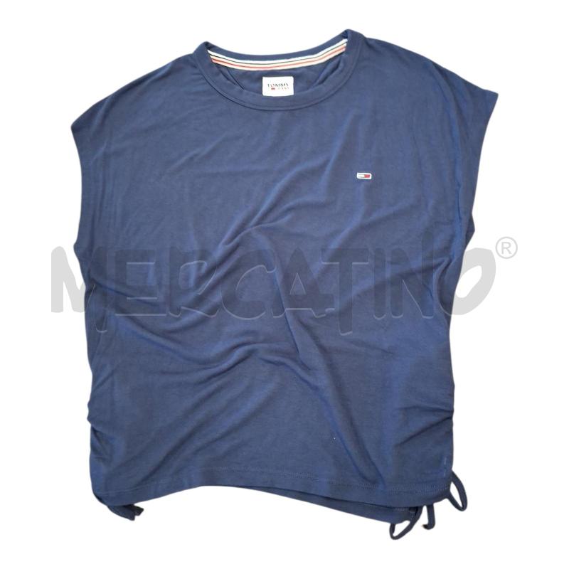 MAGLIETTA DONNA TOMMY JEANS BLU LACCETTI TG.L | Mercatino dell'Usato Frossasco 1
