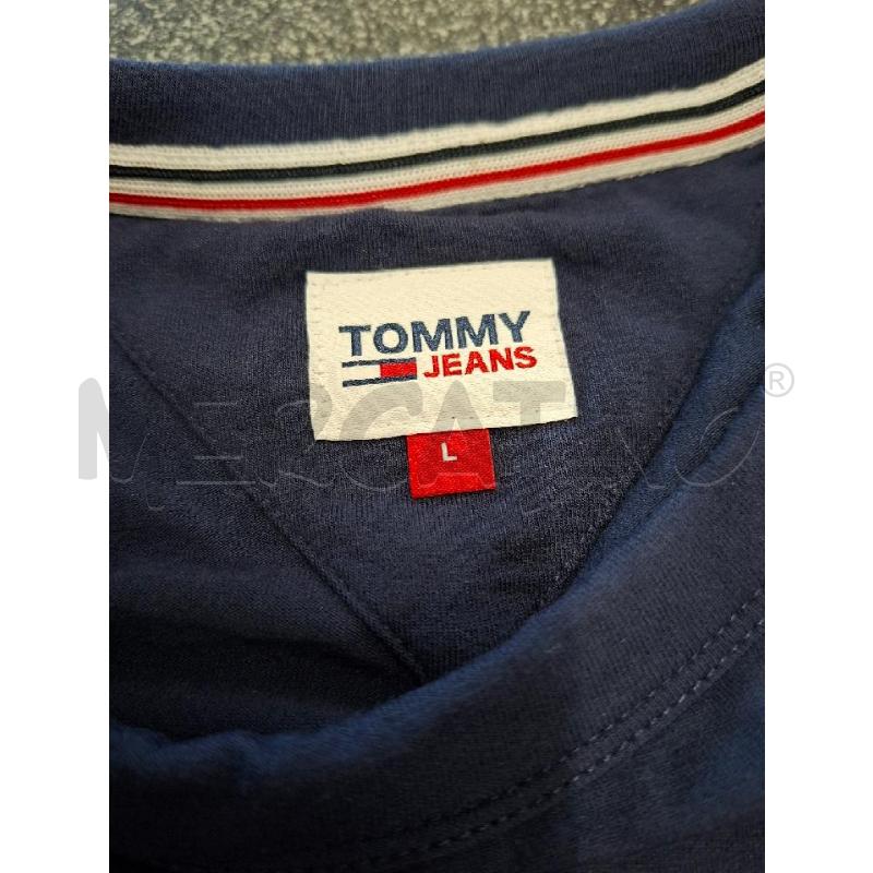 MAGLIETTA DONNA TOMMY JEANS BLU LACCETTI TG.L | Mercatino dell'Usato Frossasco 2