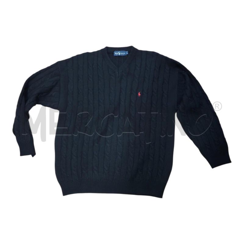 MAGLIONE UOMO SC V  INTRECCIO NERA RALPH LAUREN TG.M/XL | Mercatino dell'Usato Frossasco 1