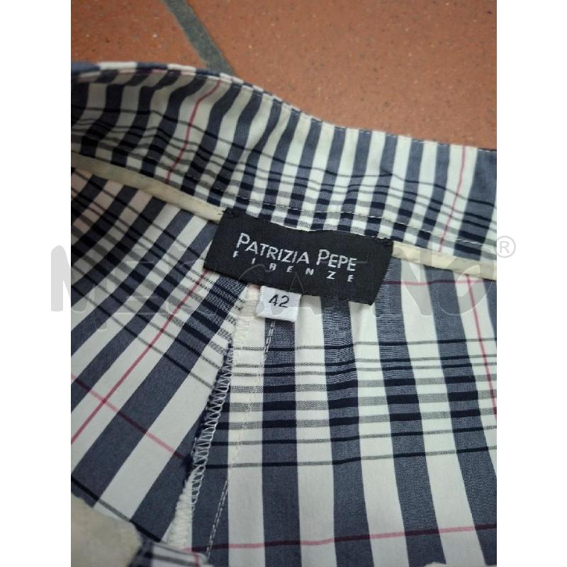 PANTALONCINO DONNA PATRIZIA PEPE QUADRI BCO BLU TG.42 | Mercatino dell'Usato Frossasco 2