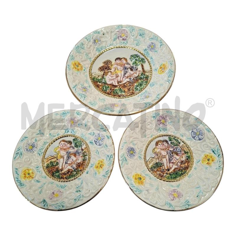 PIATTI 2+1 CER CAPODIMONTE DECORATIVI | Mercatino dell'Usato Frossasco 1