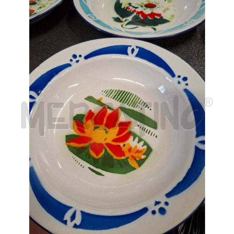 PIATTI PZ.7 MET SMALTATO FIORI CHINA 24CM | Mercatino dell'Usato Frossasco 2